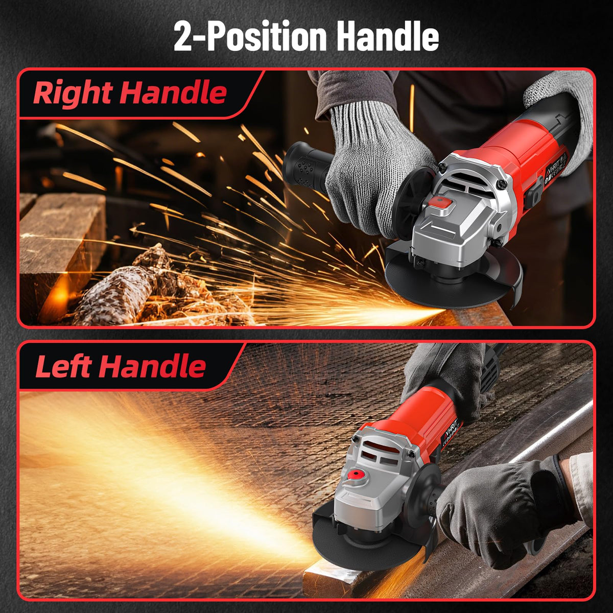 Avhrit angle grinder ventilation system helps cooler runs.