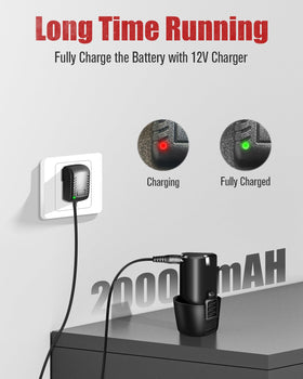 AVID POWER 12V drill 2000mAh battery for longer sessions