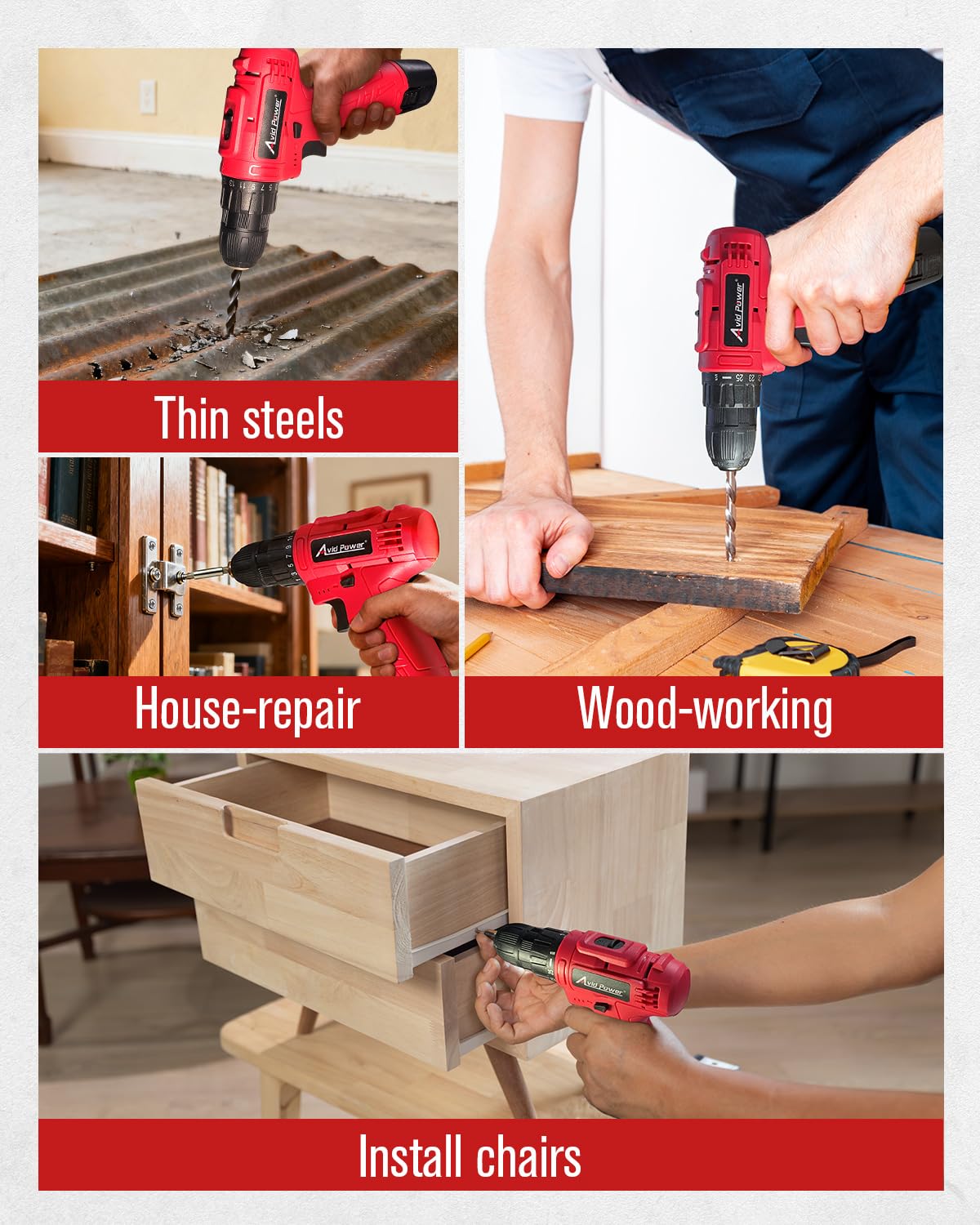 AVID POWER 12V drill two-speed control for versatile tasks