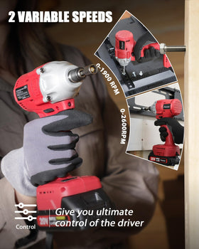 Compact design of AVID POWER 20V brushless impact driver for easy handling