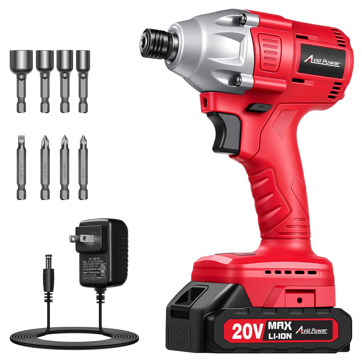 AVID POWER 20V Brushless Impact Driver kit main view highlighting compact design for tight spaces