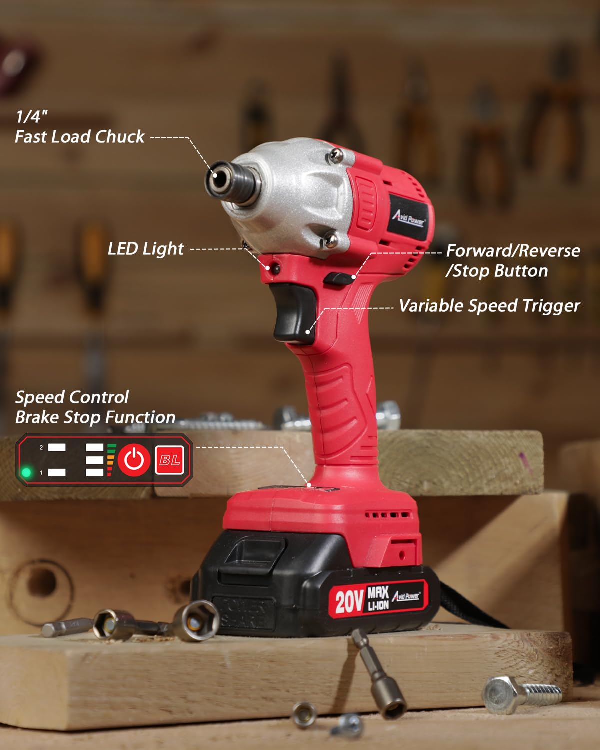 Safe tightening with AVID POWER 20V brushless impact driver in action