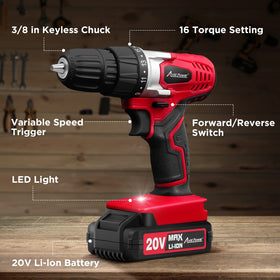AVID POWER 22-piece accessory kit; versatile bits for wood, drywall, and metal.
