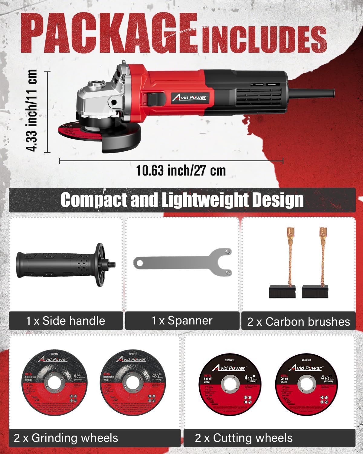 AVID POWER grinder reaches 11500 RPM for efficient material removal