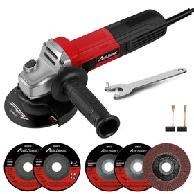 AVID POWER angle grinder with dark red body for versatile metal cutting and grinding.