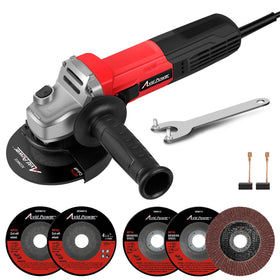 AVID POWER angle grinder in use with 900W motor for metal cutting.