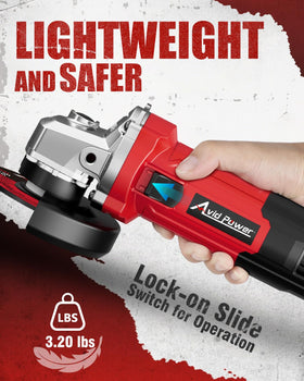 AVID POWER grinder weighs 3.2 lbs for lighter, comfortable use