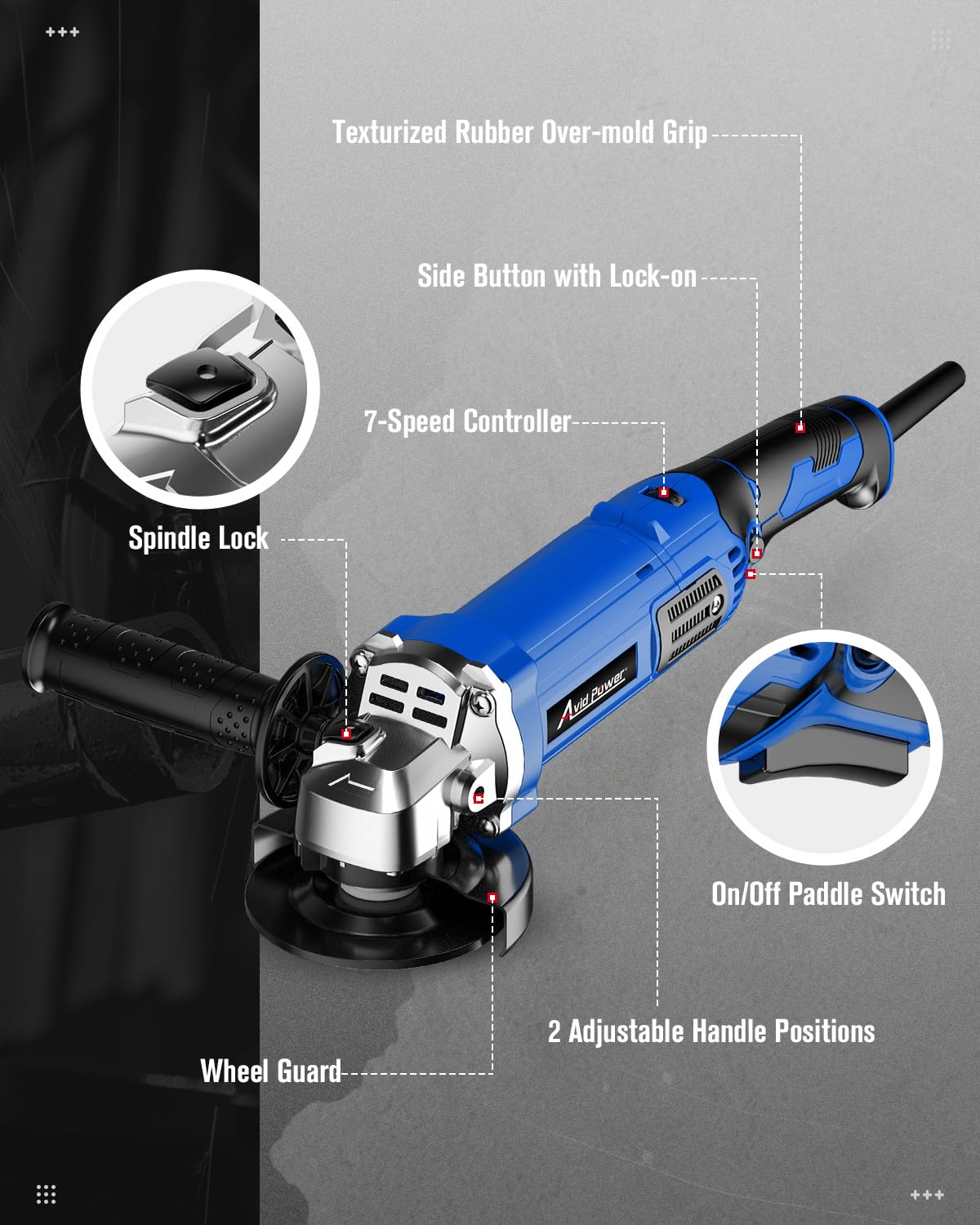 Avid Power includes cutting and grinding wheels plus a wrench