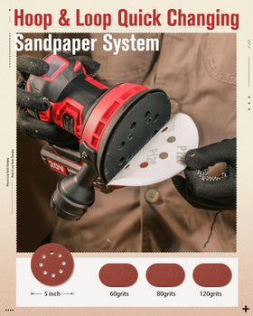 AVID POWER bottom eight vacuum holes boost dust extraction.
