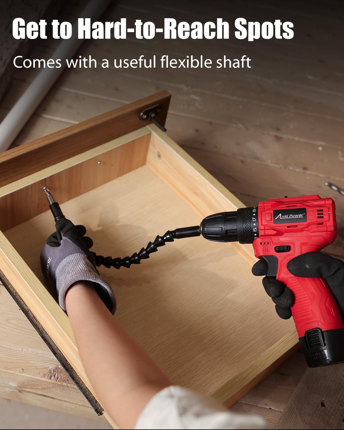 AVID POWER brushless drill masonry drilling into brick with precision.