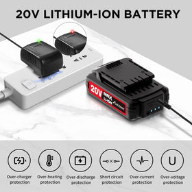 AVID POWER 20V drill with built-in LED light for working in dark corners.