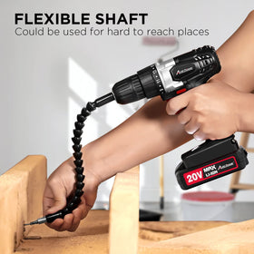AVID POWER 20V drill package includes charger and battery for convenient setup.