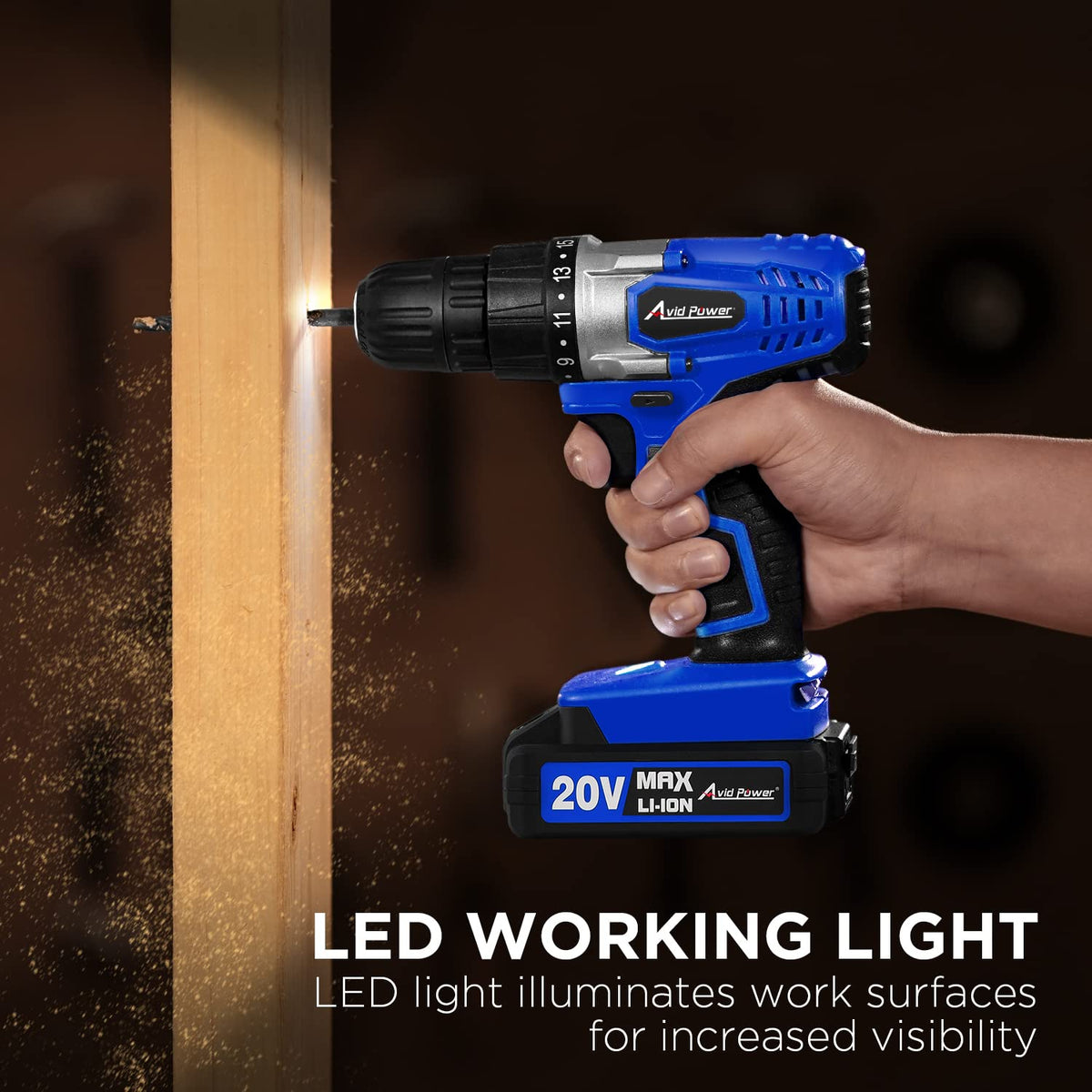AVID POWER drill compact 2.5 lb weight for easy handling