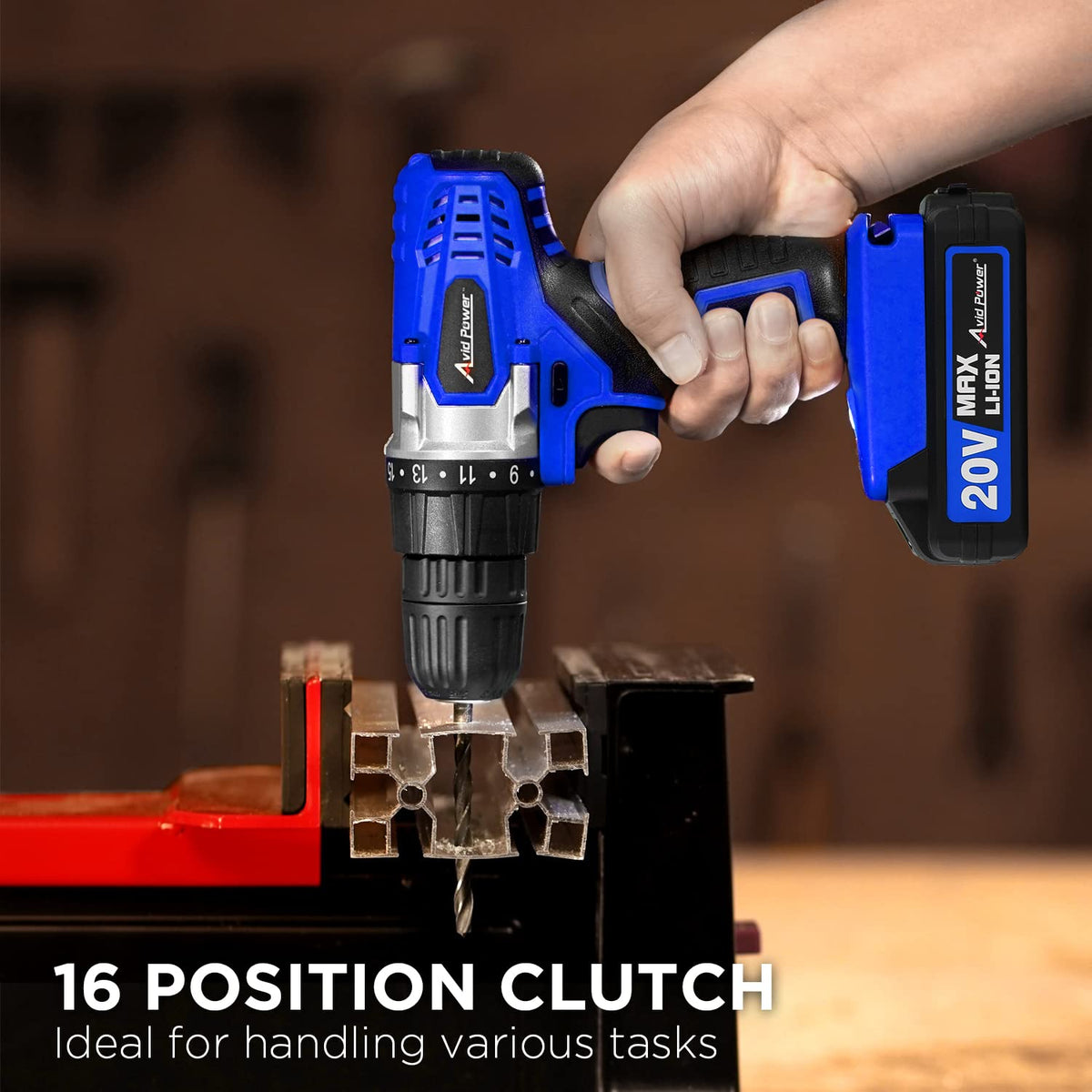 AVID POWER drill ergonomic and lightweight design reduces fatigue