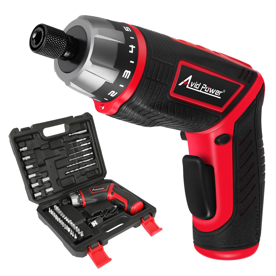 AVID POWER electric screwdriver with compact handle for one-handed use