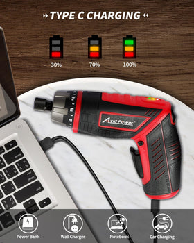 AVID POWER screwdriver featuring dual-position handle for tight spots
