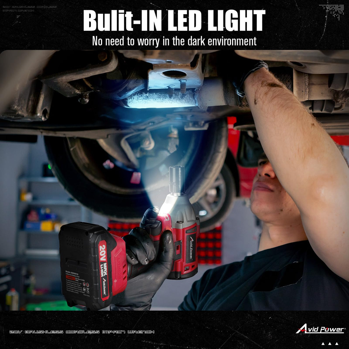Compact design of AVID POWER impact wrench for easy handling