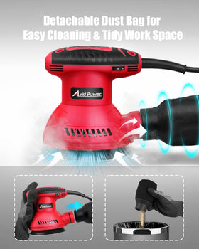 AVID POWER sander comes with 12 sandpapers pack for versatile projects.
