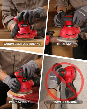 AVID POWER anti-dust switch reduces debris during sanding.