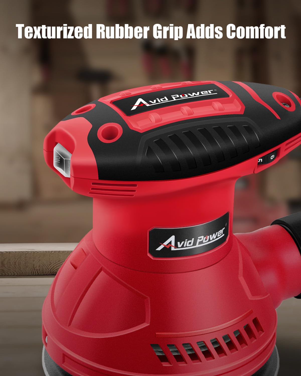 Ideal for furniture and cabinets with AVID POWER orbital sander.