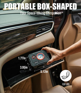 AVID POWER portable air pump in compact design fits in your car