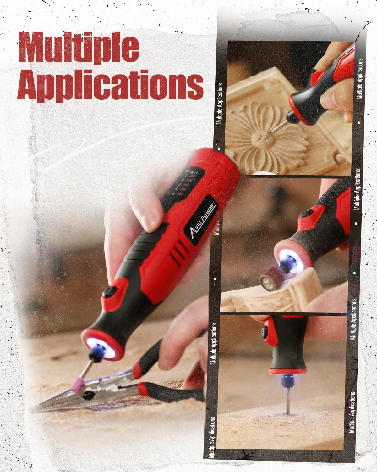 AVID POWER compact and lightweight design enables precise, fatigue-free use.