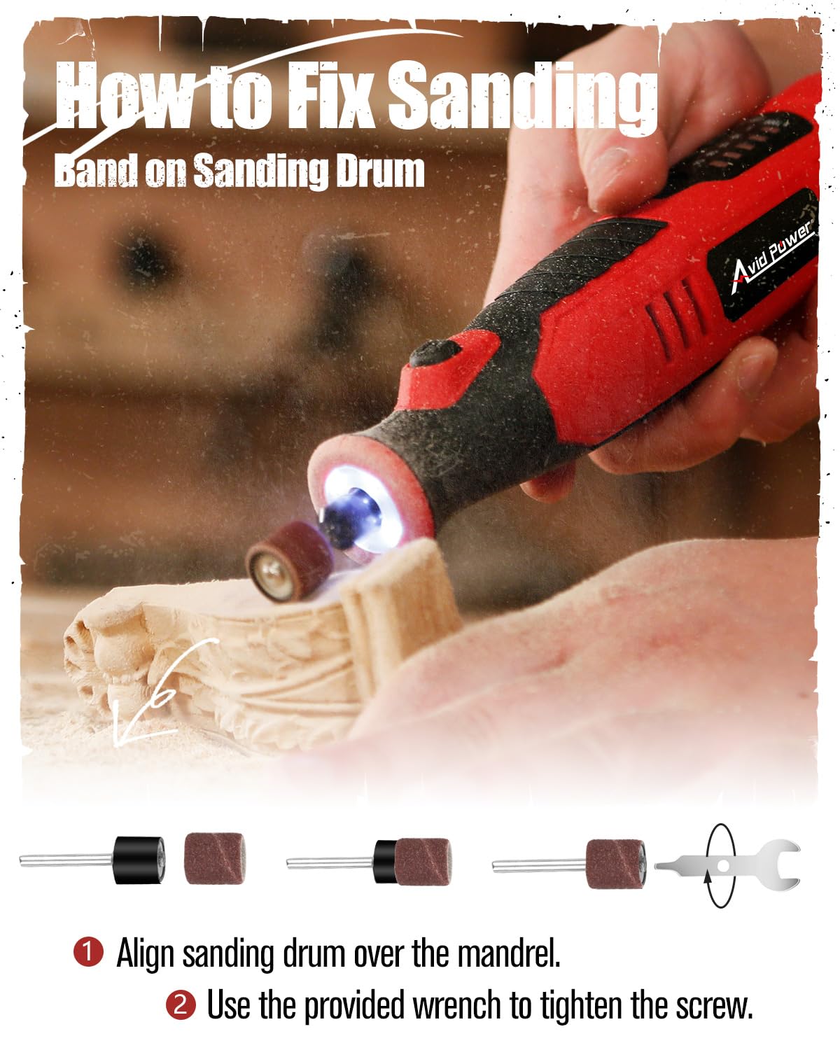 AVID POWER during dog nail grinding shows controlled speeds for safety.
