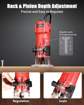 AVID POWER depth adjustment with fixed base for repeatable cuts