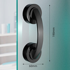 AVIKURA black suction cup door handle on glass for versatile use