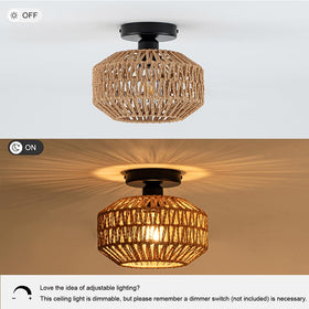 Avinluxe mini rattan light with included installation hardware for quick setup.