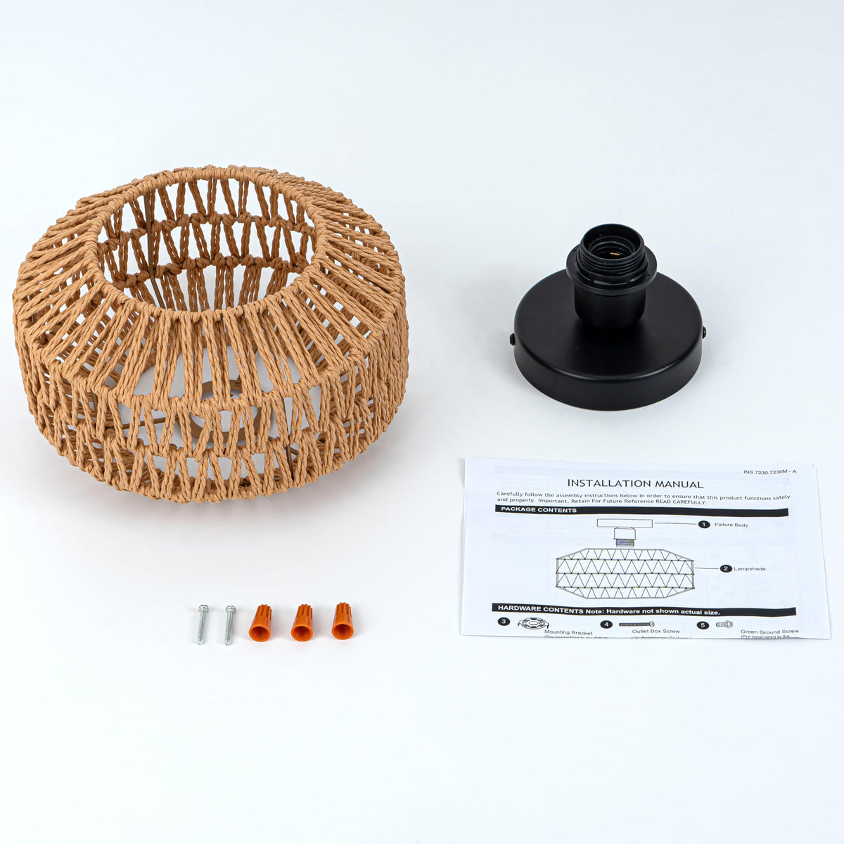 Avinluxe mini rattan light suited for bedrooms and living areas.