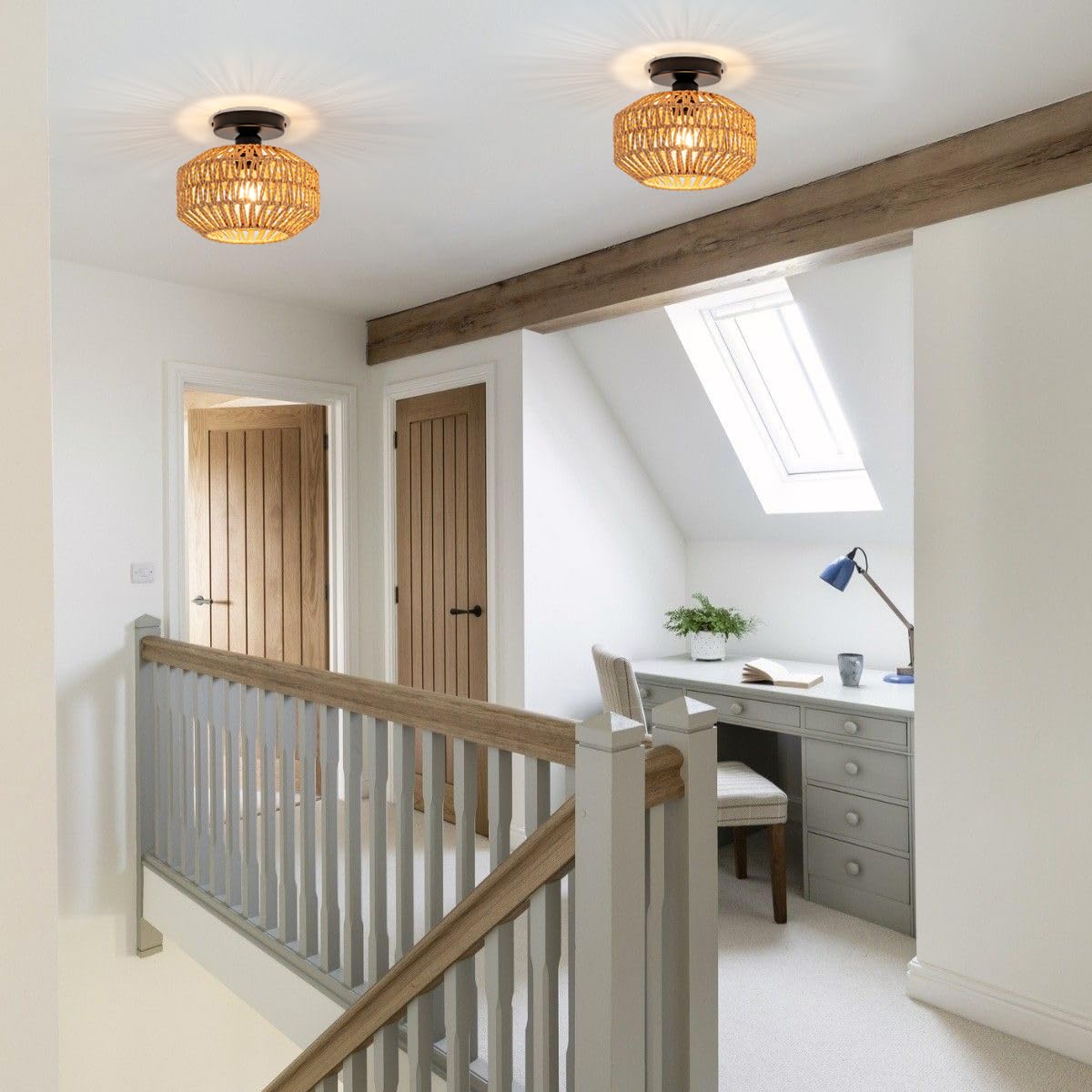 Avinluxe mini rattan light demonstrating dimming-ready design for ambiance control.