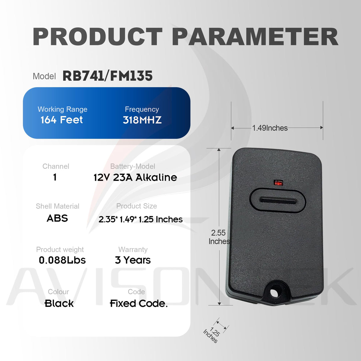 Avisontek batteries preinstalled pack facilitates immediate use