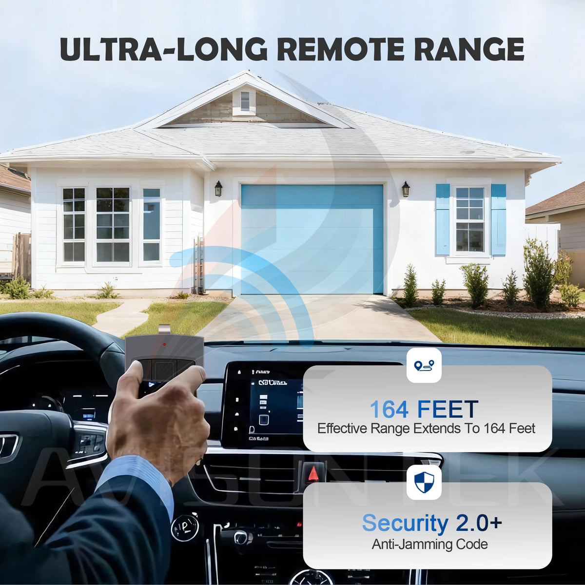 Visor clip included for hands free mounting with Avisontek remote