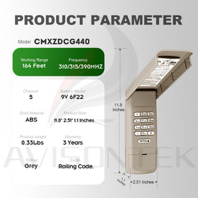 Avisontek keypad rolling code encryption badge signals secure access.