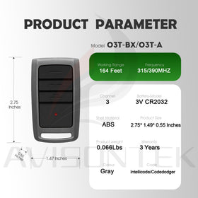 Avisontek O3T remote packaging ready-to-use replacement kit.