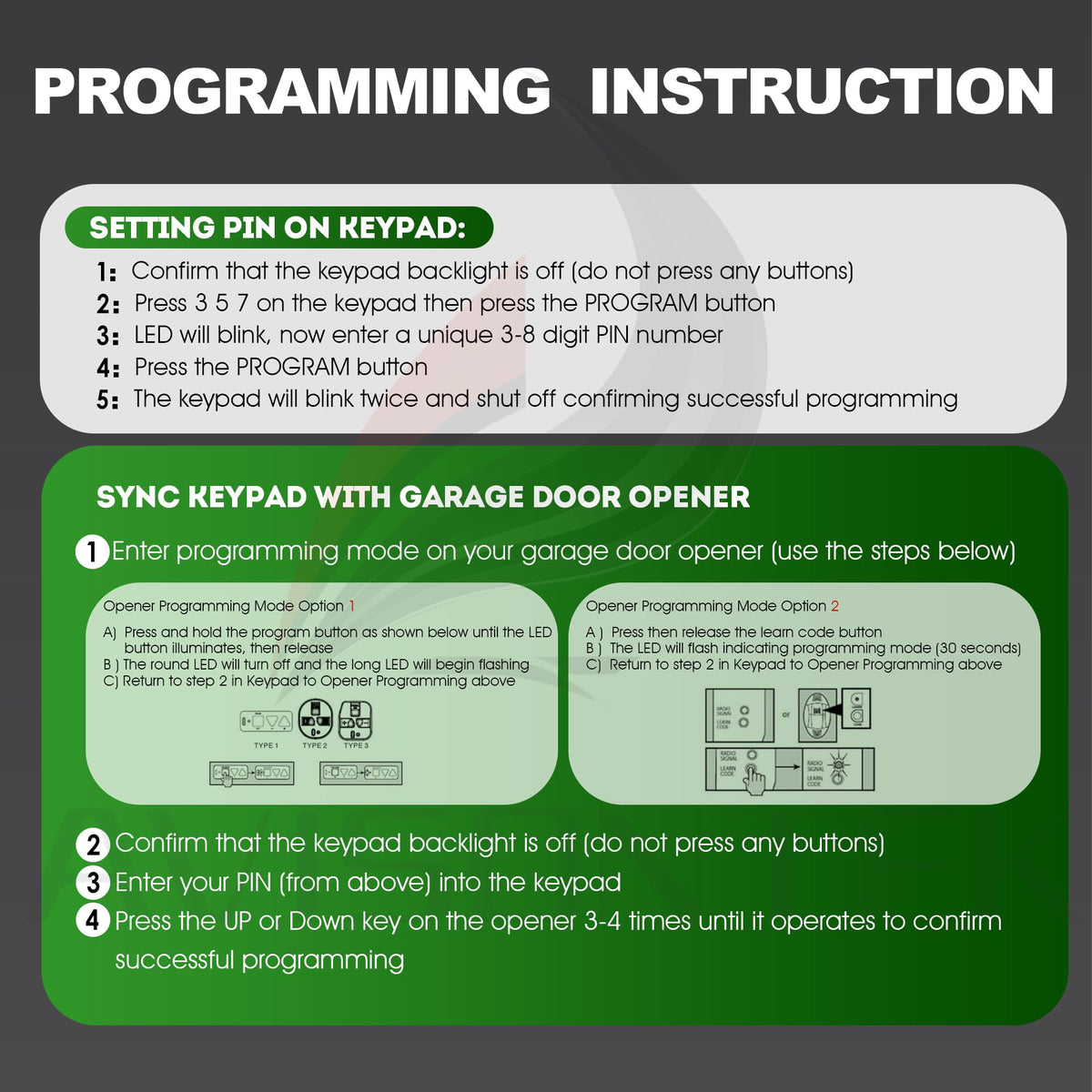 Garage entry in everyday use with the Avisontek OKP-BX.