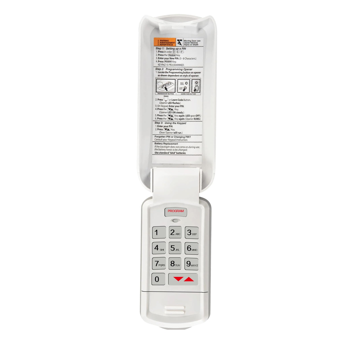Avisontek OKP-BX wireless keypad front view for easy garage access.