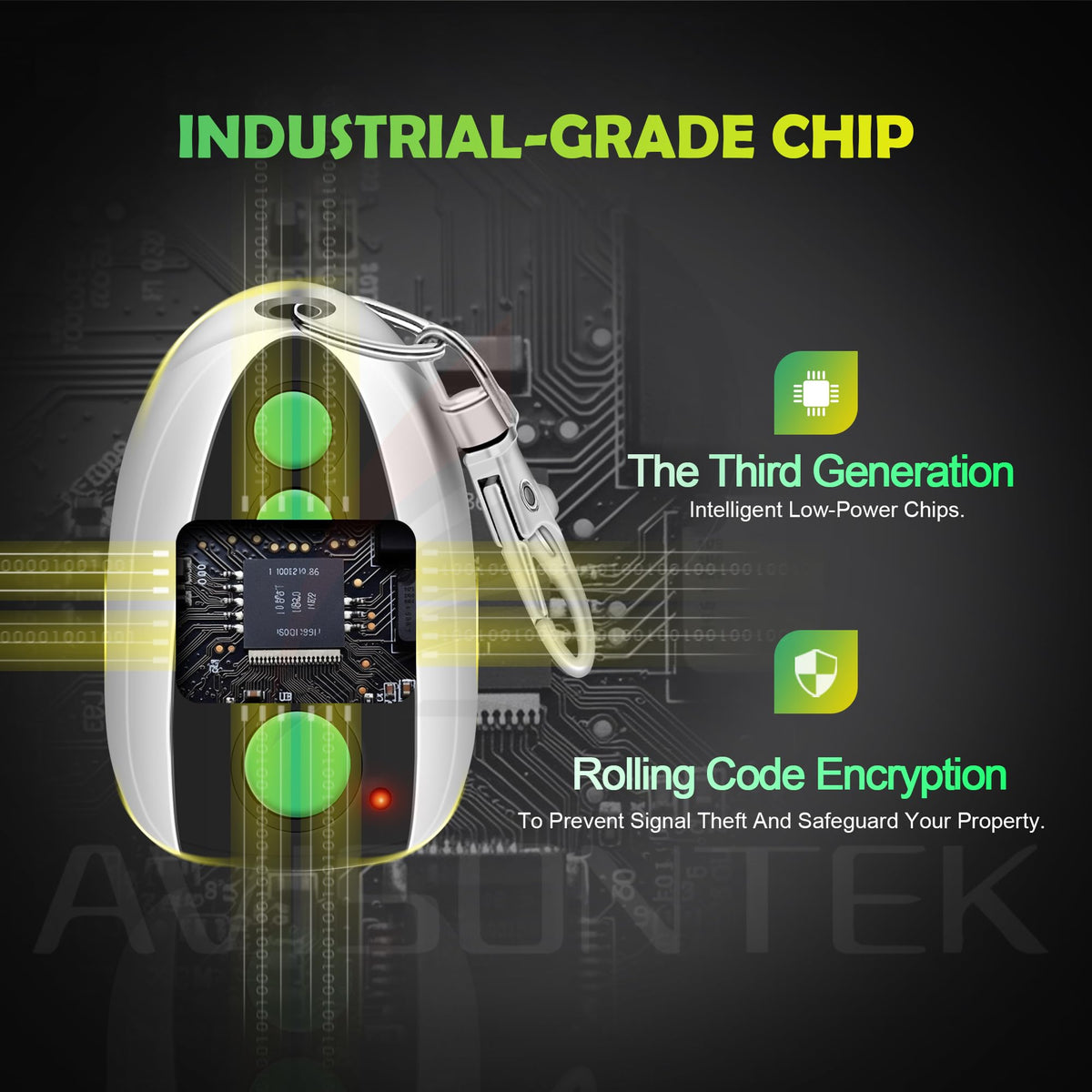 Avisontek Topens remote warranty card highlighting a 3-year protection period.