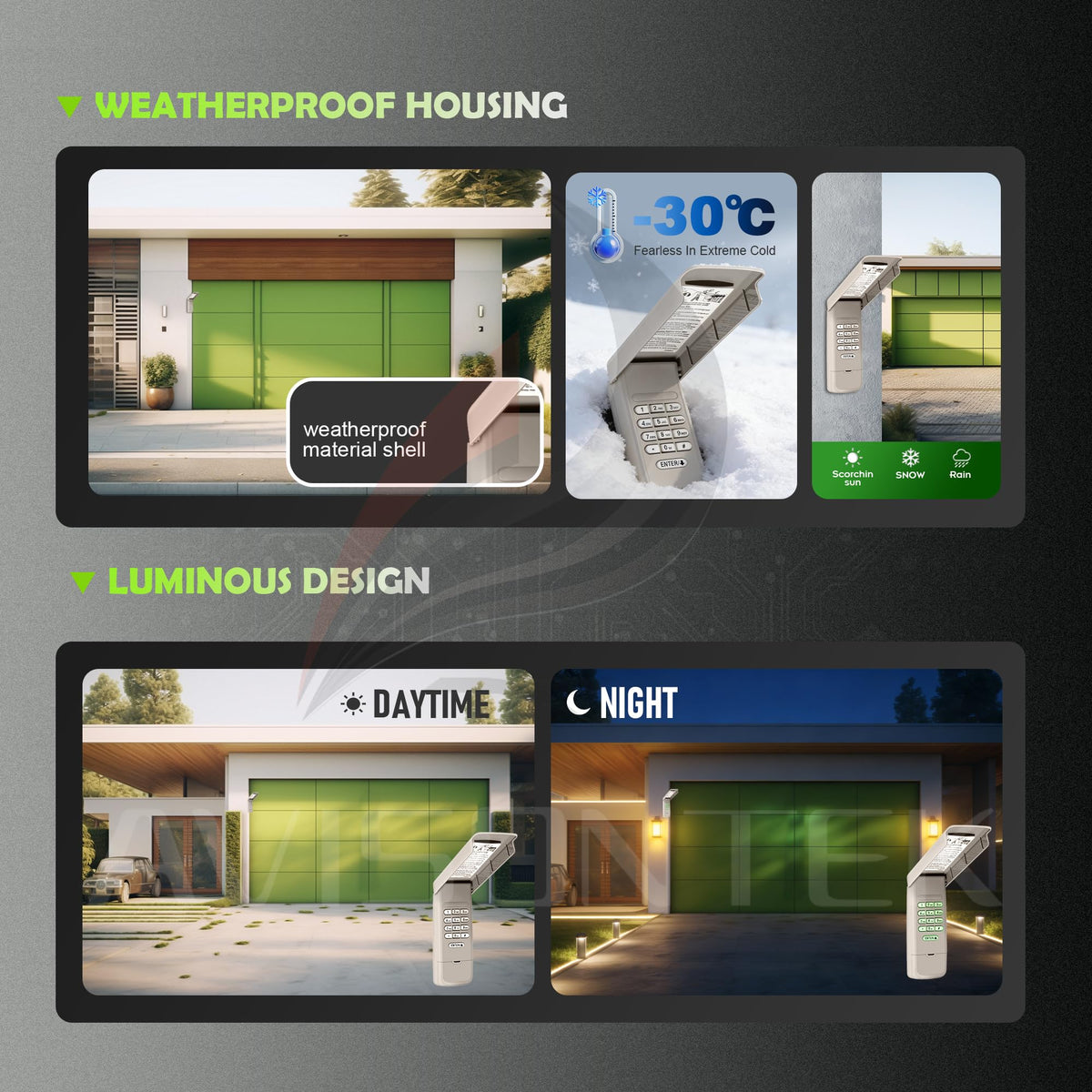 Avisontek keypad Security+ 2.0 rolling code protection in use.