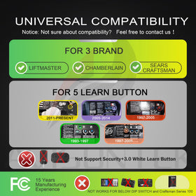 Avisontek wireless keypad for LiftMaster 893MAX showing broad compatibility.