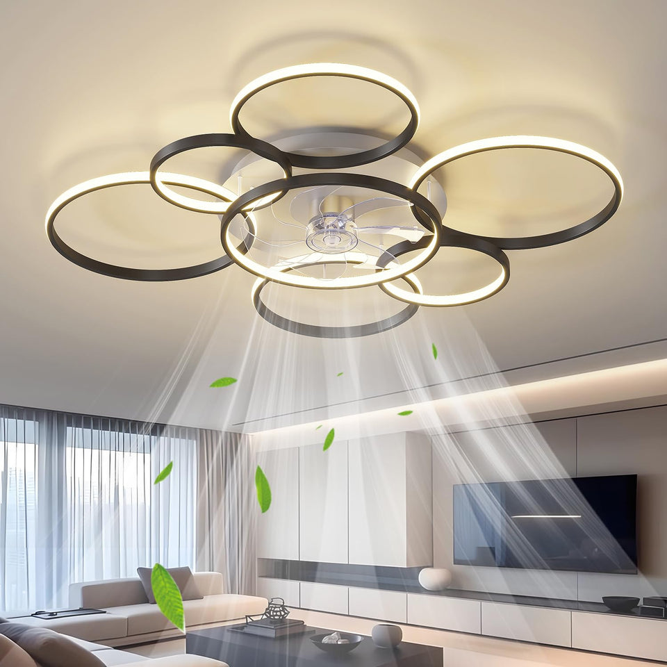 AVLRM 41-inch ceiling fan with lights ideal for living rooms and space-saving design.