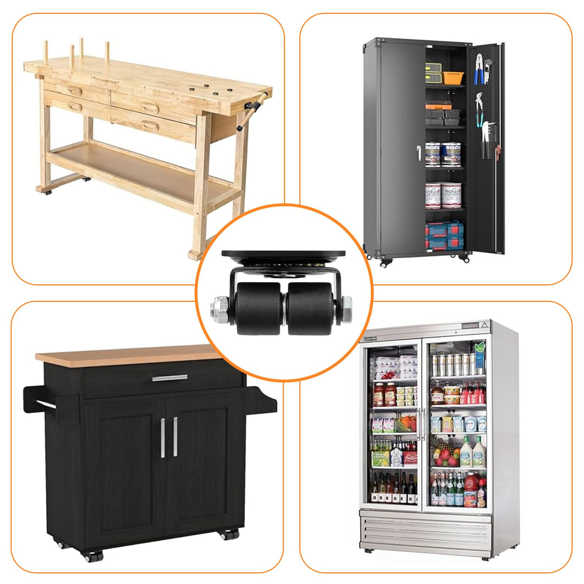 AvrestYPT 1100-pound capacity caster wheels support beds and benches reliably.