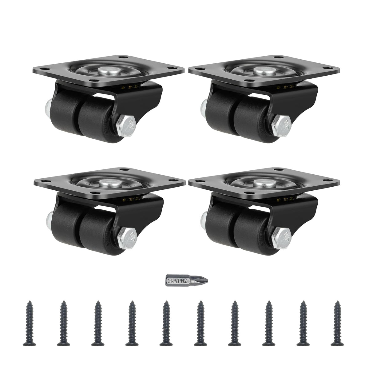 AvrestYPT heavy-duty plate caster, top view, four-wheeled mobility for heavy furniture.