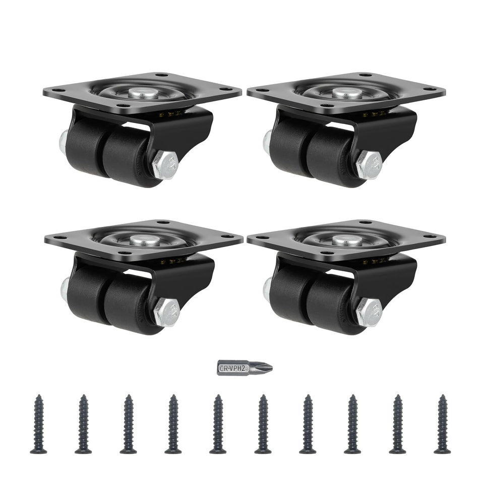 AvrestYPT heavy-duty plate caster, top view, four-wheeled mobility for heavy furniture.