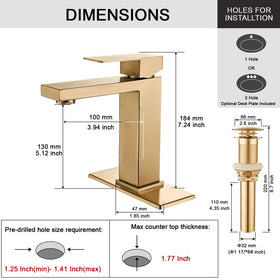 AVSIILE pop-up drain included with the faucet setup for easy drainage