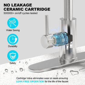 AVSIILE included deck plate and soap dispenser simplify installation.