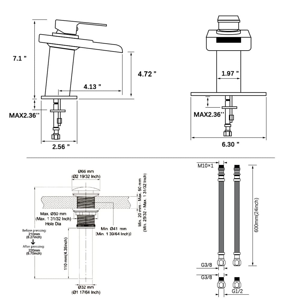 AVSIILE pop-up drain included for effortless sink compatibility
