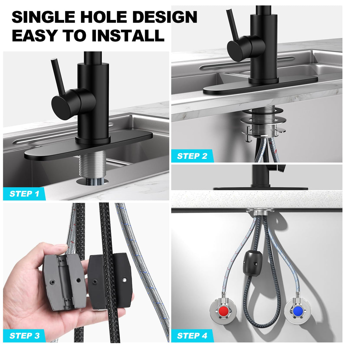 AVSIILE modern matte black faucet suits farmhouse, camper, RV, and bar kitchens