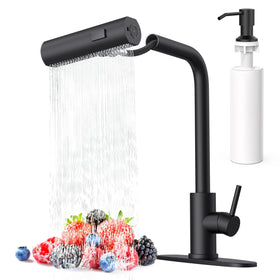 AVSIILE matte black waterfall faucet spout for smooth flow and easy cleaning